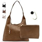 Cee & Dee Slouchy Hobo Bag, Style with Shoulder Strap, Zippered Compartments (Espresso Mocha)