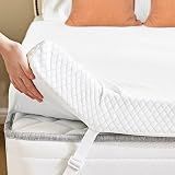 DUMOS 4 Inch Gel Memory Foam Mattress Topper Queen Size, Cooling Breathable Comfy Mattress Pad for Pain Relief, CertiPUR-US Certified (with Removable & Washable Cover)