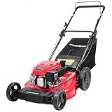 PowerSmart Gas Lawn Mower 21-Inch 144cc OHV Engine 2-in-1 Push Mower with Bagging