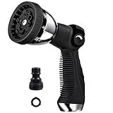 Garden Hose Nozzle Spray Nozzle,10 Hose Metal Duty Watering Patterns Thumb Control On Off Valve, High Pressure Nozzle Sprayer for Watering Plants, Car Wash,Cleaning,Showering Pets