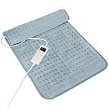 Heating Pad for Period Cramps, Heating Pad for Back/Neck/Shoulder Muscle Pain, 6 Heating&4 Timer Setting, Auto Shut Off, Dry/Moist Heat & Machine Washable, Gray Birthday Christmas Gifts for Women Mom