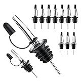 Pafusen 12 Pack Liquor Pour Spout With Dust Caps - Bottle Pourers for Alcohol, Olive Oil - Speed Pourers, Bar Bartender Accessories