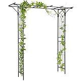 Outsunny 82'' Decorative Metal Garden Trellis Arch with Durable Steel Tubing & Elegant Scrollwork, Perfect for Weddings