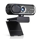 Shcngqio 1080P HD Webcam with Microphone, Noise Cancellation, Privacy Cover, Wide-Angle Lens, Auto Light Correction, Plug & Play USB Webcam for Laptop, Desktop, PC, Mac, Zoom, Skype, Streaming (Black)