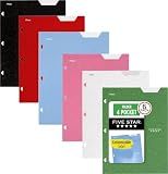 Five Star 4-Pocket Folder, 6 Pack, Paper Folder, Fits 3-Ring Binders, Holds 8-1/2" x 11" Paper, Assorted Colors (38058)