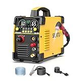 SILATU 65Amps Plasma Cutter, STC650P HF Non-Touch Pilot Arc Plasma Cutter Machine, 110/220V Dual Voltage Air Sensor Technology Large LED Display, 20mm Max Cutting thickness, PT/2T/4T for Beginners DIY
