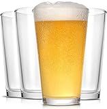 CUCUMI Beer Pint Glasses Set of 4,16 oz Drinking Glasses,Cocktail Glasses Made for Hot & Cold Beverages Mixing Glass & Highball Set of 6 for Homes, Pubs & More