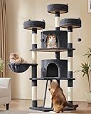 Yaheetech 68.5in Cat Tree for Large Cats, Multi-Level Cat Tower with 3 Wide Perches, Large Condo, Stable Pet Play House w/Sisal-Covered Scratching Posts & Board, Dark Gray