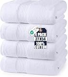 Utopia Towels Luxurious Bath Towels Set, 27x54 in, 4 Pack, Soft, White