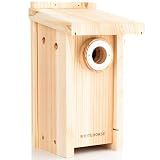 WHITEHORSE Bluebird House - Weatherproof Bird House for Outdoors - Cedar Birdhouse Built to NABS Specs - Nest Box for Bluebirds, Chickadees, Titmice, Wrens, Nuthatches & More (15” Floor)