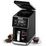 AIRMSEN Grind & Brew Coffee Maker with Built-In Grinder 5-Cup
