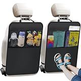 Kick Mats with Organizer -2 Pack Backseat Protector SeatCovers for Your Car, SUV, Minivan or Truck Seats - VehicleBack Seat Kids Safety Accessories -Universal Fit AutomotiveInterior Protectors