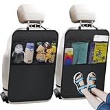 Kick Mats with Organizer -2 Pack Backseat Protector SeatCovers for Your Car, SUV, Minivan or Truck Seats - VehicleBack Seat Kids Safety Accessories -Universal Fit AutomotiveInterior Protectors
