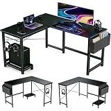 SageNest L Shaped Desk, 50 Inch Reversible Computer Desk with CPU Stand