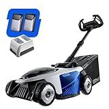 Electric Lawn Mower, Self-propelled Lawn Mower Cordless 40V(2x20V) 18.5" Brushless Mower with Electric Cutting Height Adjustment, Higher Rotation Speed, 2 x 4.0Ah Battery and Rapid Charge Included
