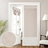HOMEIDEAS 100% Blackout Linen Door Curtains for French Door 26x68 Inch
