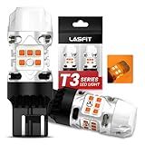 LASFIT 7440 LED Bulb Anti Hyper Flash Canbus 7443 Front or Rear Turn Signal Light 7444na 7441 7444 7440NA W21W WY21W Bulbs No Load Resistor Need, Upgraded Amber (Pack of 2)