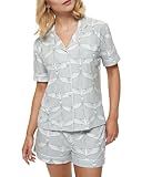 Pop & Plum Soft Cooling Viscose Bamboo Pajamas for Women, Comfy PJs for Summer, Matching Button Up Pajama Shorts Set, Super Soft Pajamas
