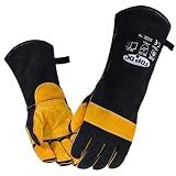 TOPDC Welding Gloves 16-Inch 932°F Heat Resistant Leather for MIG, Stick