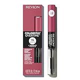 Revlon ColorStay Overtime Liquid Lipstick with Clear Lip Gloss, Long-Lasting Lip Color, Dual Ended with Moisturizing Vitamin E, 005 Infinite Raspberry, 0.07 fl oz