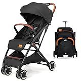 INFANS Lightweight Baby Stroller, Compact Infant with One-Hand Fold, Travel Stroller for Airplane with Cup Holder, Canopy 5-Point Harness Foot Cover for 0-36 Month