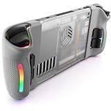 JSAUX Transparent Back Plate RGB Compatible with Steam Deck OLED/LCD, DIY Clear Replacement Back Shell Case Compatible with Steam Deck - PC0106 RGB Version [Crystal]