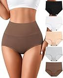 J-pone Tummy Control Underwear for Women High Waisted Cotton Panties Plus Size Ladies Postpartum Underwear Multipack XL XXL
