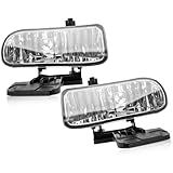 RP Remarkable Power, Fog Lights For 1999 2000 2001 2002 Sierra / 2000 2001 2002 2003 2004 2005 2006 Yukon/Yukon XL Pickup Truck SUV Clear Fog Lights Pair FL7084