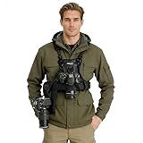 FOMITO Multi Camera Carrying Chest Harness System Vest with Side Holster for Canon for Nikon for Panasonic for Olympus for Sony A7R A7S A7II A7RII A58 A99 A6000 A6300 DSLR