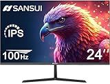 SANSUI 24 inch Monitor, IPS Display FHD Computer Monitor, 100Hz Monitor VESA Mount with HDMI Inputs for Home Office (HDMI Cable Included)