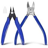 Aruizun 2 Pack Wire Cutters Set, 6"+5" Flush Cutters, Side Cutting Pliers
