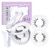 B&Qaugen Reusable Magnetic Eyelashes Natural Look False Eyelashes with Applicator Easy to Wear and Remove Glue-Free Pestañas Magnéticas(CX01)