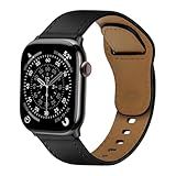 Genuine Leather Band for Apple Watch Bands 44mm 45mm 46mm Ultra/3/2 49mm 42mm 41mm 40mm 38mm iWatch Bands Men Women,Top Grain Leather Strap Wristband for Apple Watch Series 11 10 9 8 7 6 5 4 3 SE 3/2