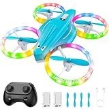 ALTITACO Drones for Kids With Cool Light, Kids Drone with 3D Flip, Altitude-Hold, Self-Rotation, Headless Mode, 3 Speed Modes, One-Click Take-off/Landing, Mini Drone for Beginners, Indoor(Light Blue)