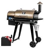 Z GRILLS ZPG-450A2 Wood Pellet Grill & Smoker, PID V3.0 Controller, 459 Sq in Cook Area, Foldable Shelf&Side Shelf, Meat Probe, Rain Cover, 8 in 1 BBQ Grill Outdoor Auto Temperature Control, Bronze
