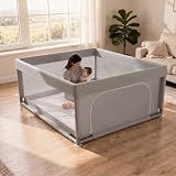 JINXIA 36x36 Inch Playpen for Babies and Toddlers, Soft & Skin-Safe Fabric