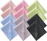 12 Pack Microfiber Lens Cleaning Cloths – Ultra-Soft, Scratch-Free Eyeglass Cloths for Glasses, Screens & Cameras – 7×6 in, Assorted Colors