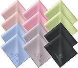 12 Pack Microfiber Lens Cleaning Cloths – Ultra-Soft, Scratch-Free Eyeglass Cloths for Glasses, Screens & Cameras – 7×6 in, Assorted Colors
