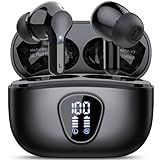 Wireless Earbuds, Bluetooth 5.4 Headphones HiFi Stereo, Bluetooth Earbuds with ENC Noise Cancelling Mic, IP7 Waterproof in Ear Earphones, 48H, LED Display Ear buds for Pad Phones Workout Sports, Black