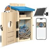 LuminiCam Bluebird House with Camera,Bird House with Camera Solar Powered