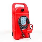 CHERY INDUSTRIAL.COM Portable Fuel Tank 15 Gallon Container Caddy Tank with LE Fluid Transfer Siphon Pump and 10 ft Delivery Hose for Boats, Cars, Motorcycle,Red (57L)