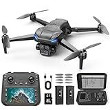 Naseto GPS Drone with 4k camera for adults, 4.5’’ LCD Screen Controller, Brushless Motor, 60-Min Flight Time with 2 Batteries, SD Card Included, 5G FPV Quadcopter with Smart Return, Great Gift for Beginners