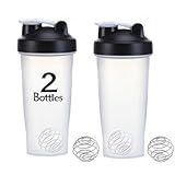 otylzto 2 Pack 28 oz Shaker Bottles for Protein Mixes, Protein Shaker Bottle with Stainless Steel Whisk Ball, Shaker Cup, Protein Bottle, Protein Shake Bottles