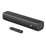 Wohome 2.1ch Small Sound Bars for TV with 6 Levels Voice Enhancement, Built-in Subwoofer, 16 Inches Bluetooth 5.3 Soundbar Speakers with Optical/AUX/USB Connection, S100