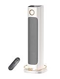 AIRTHRYL Space Heater Indoor, 1500W Electric Heaters for Indoor with Remote, 80°Oscillation, 15 HourTimer, Remote, Tip-Over/Overheating Protection, Infrared Heater for Bedroom, Garage, Room,White