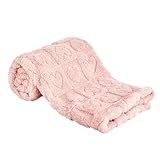 Yurhap Fleece Baby Blanket Heart Checkered Blanket, Ultra Soft Cozy Baby Blankets for Girls Boys, Fluffy Infant Toddler Newborn Receiving Blankets for Crib Stroller 30”×40” (Light Pink)