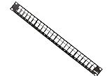 Leviton 49255-H24 QuickPort Patch Panel, 24-Port, 1RU, Cable Management Bar Included , Black, Metal, Electrical Outlet