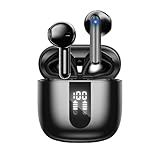 JBES Bluetooth Earbuds Wireless Headphones, 60H Deep Bass Ear Buds with 4 Noise Cancelling Microphone, IP5 Waterproof Earphones for iPhone Android Sports audifonos Bluetooth inalambricos (Black)