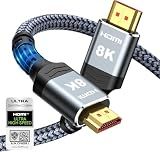 Highwings 8K@60 HDMI Cable 10FT/3M, Certified 48Gbps 2.1 Ultra High Speed