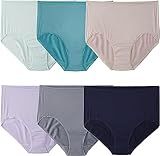 Fruit Of The Loom Womens Breathable Underwear, Moisture Wicking Keeps You Cool & Comfortable, Available In Plus Size Briefs, Cooling Stripes - Plus Size Brief - 6 Pack - Colors May Vary, 9 US
